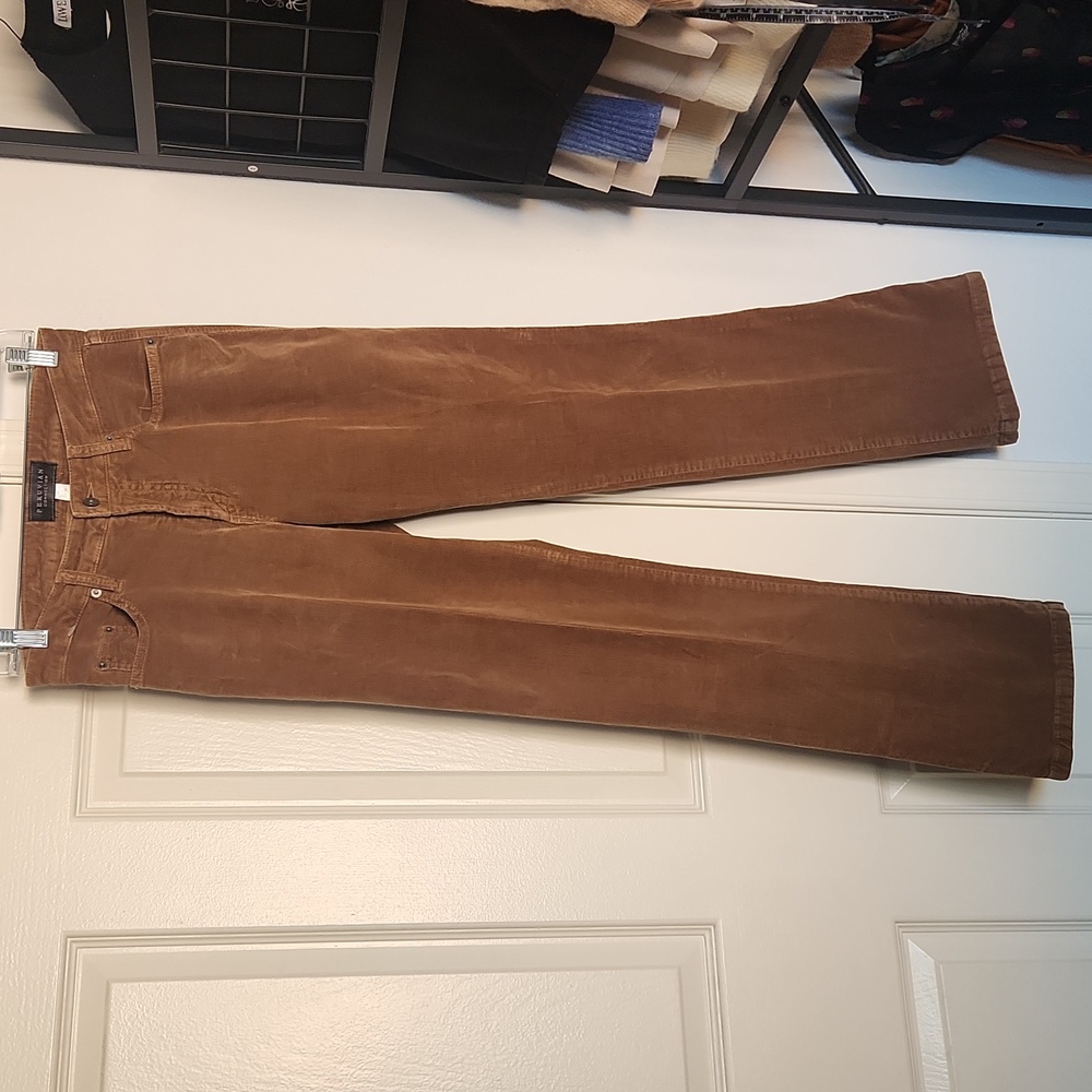 Peruvian Connection Velvetine Toffee Straight Leg Cut Pants Size 4 - Picture 5 of 11